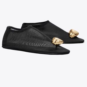 Tory Burch Black and Gold Patos Mesh flats - new in box - 11